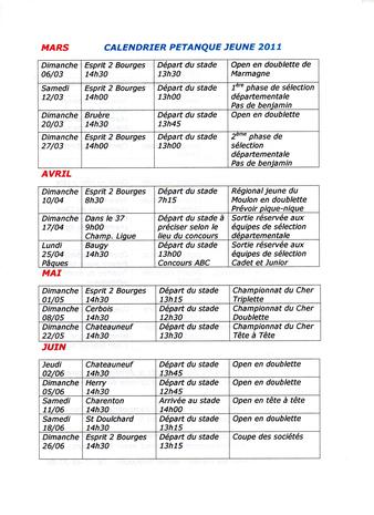 Dates et horaires des sorties 2011 Dates et horaires des sorties 2011