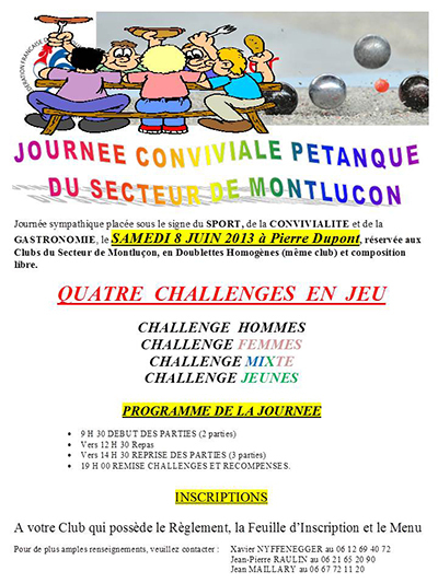 secteur de Montluçon : journée amicale secteur de Montluçon : journée amicale