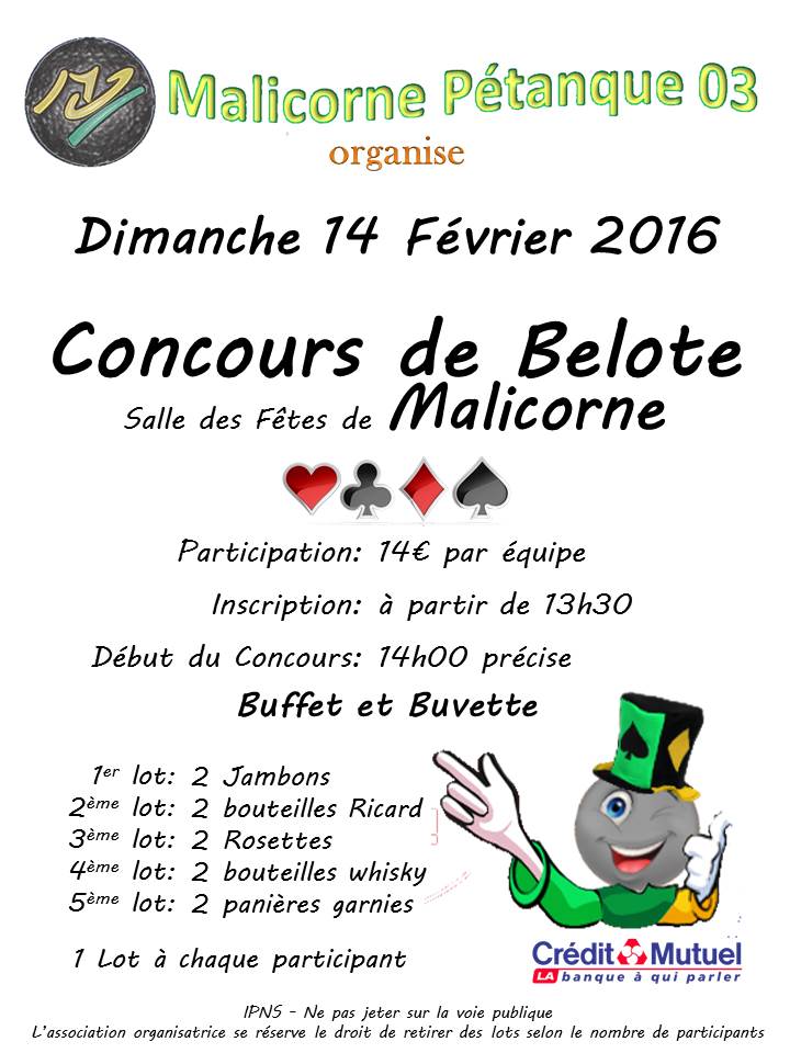 Affiche Belote 2016 Affiche Belote 2016