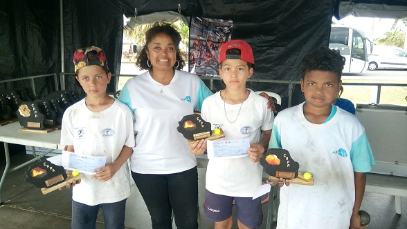Eymeric Vienne et Louis Lucas de l'USCES Vice-Champions Coupe de la Réunion minimes associé à Yan Barret de l'ABLL Eymeric Vienne et Louis Lucas de l'USCES Vice-Champions Coupe de la Réunion minimes associé à Yan Barret de l'ABLL