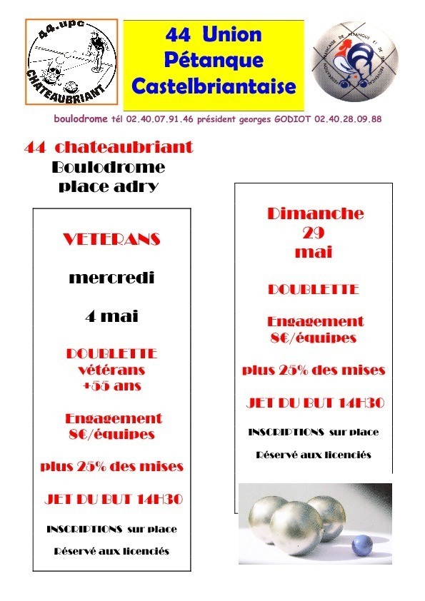 PROCHAINS CONCOURS A CHATEAUBRIANT