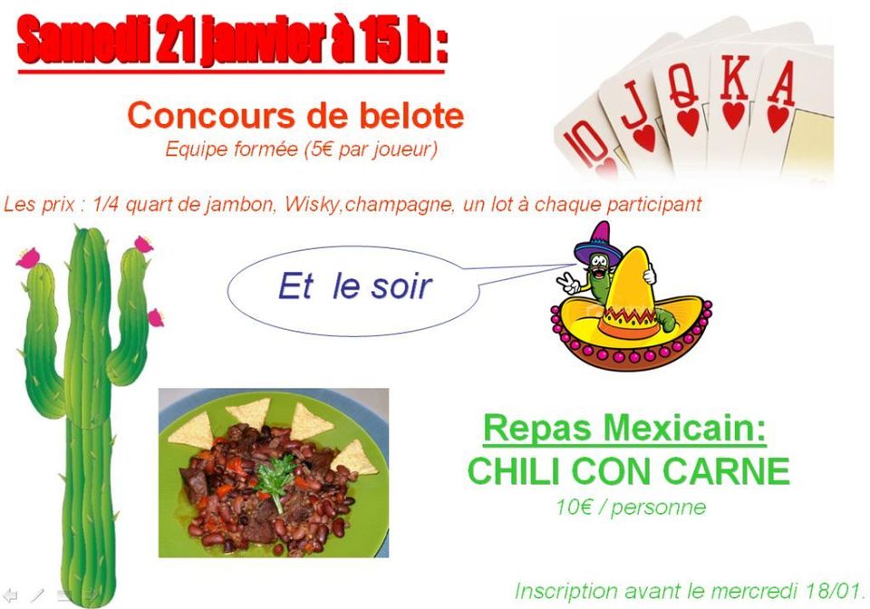 Concours de Belote et soirée mexicaine