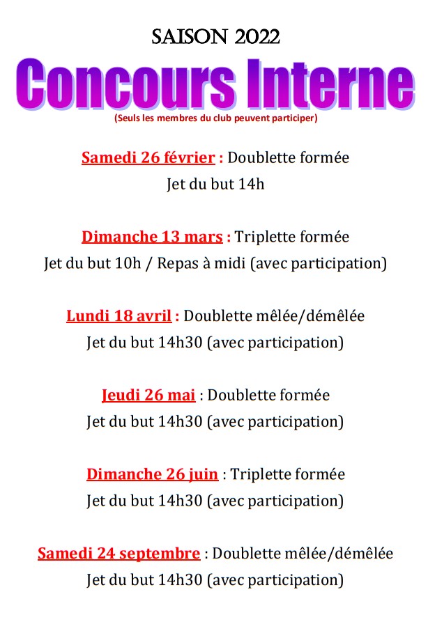 Concours interne 2022