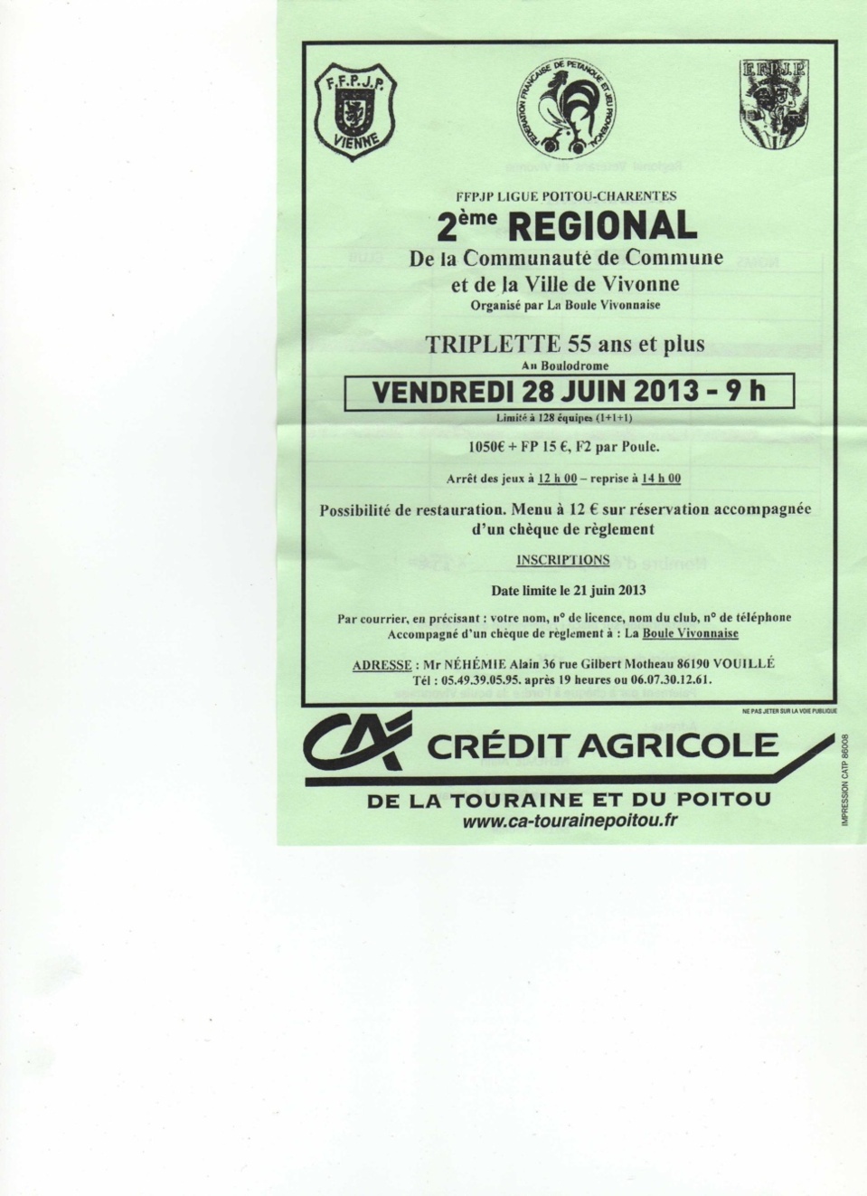 En passant par THOUARS VRINES  et petit mot sur le 2 éme RÉGIONAL de VIVONNE (86)