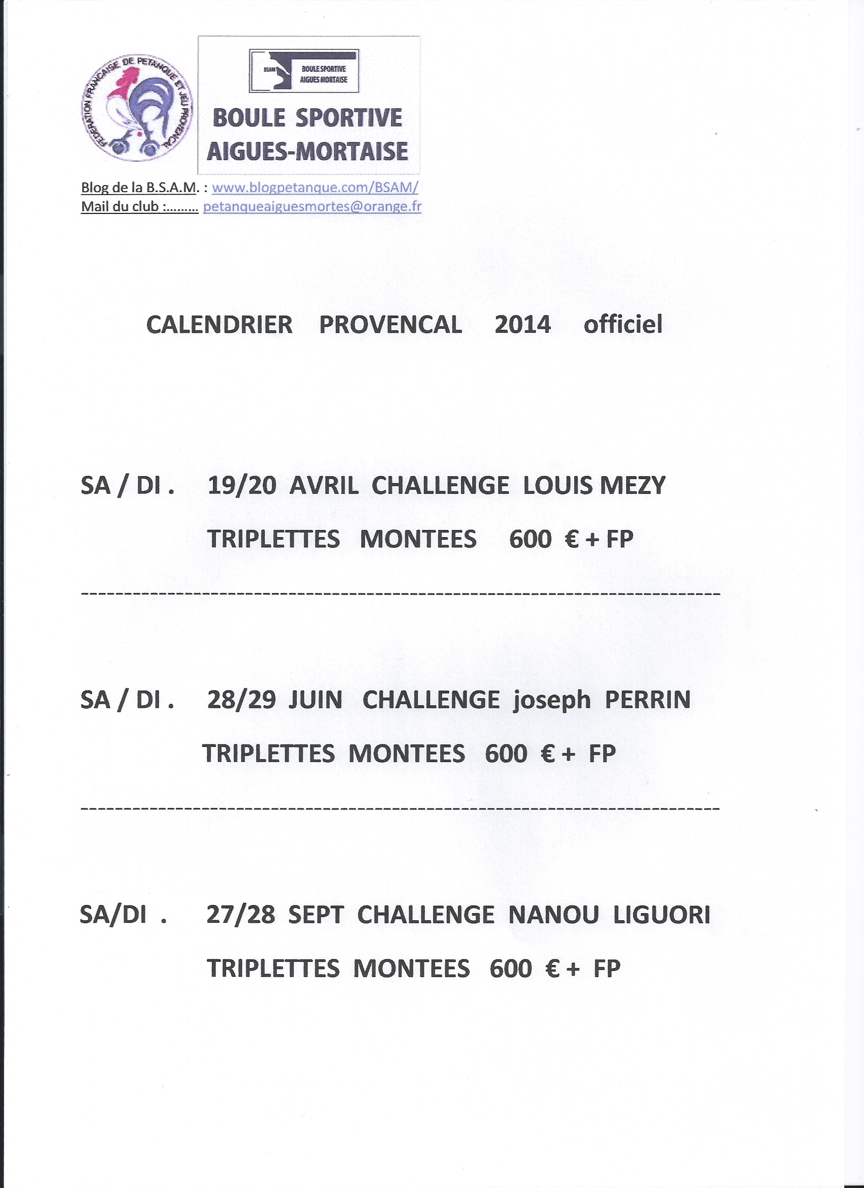 SAISON 2014 SAISON 2014