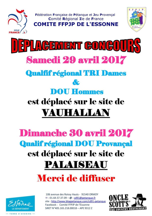 Changements dans le calendrier IDF Changements dans le calendrier IDF