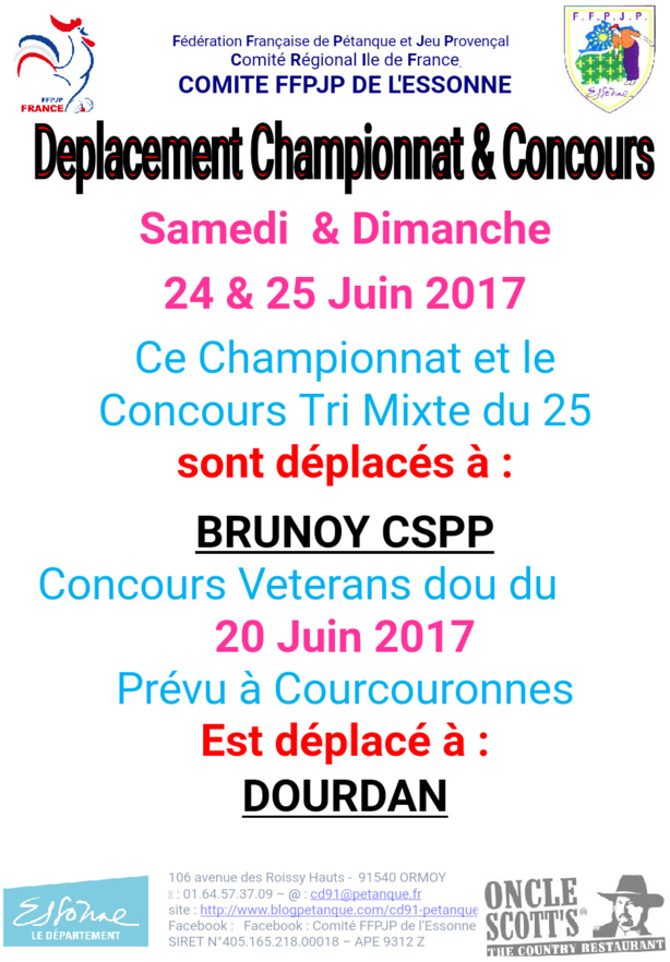 Changements dans le calendrier essonnien