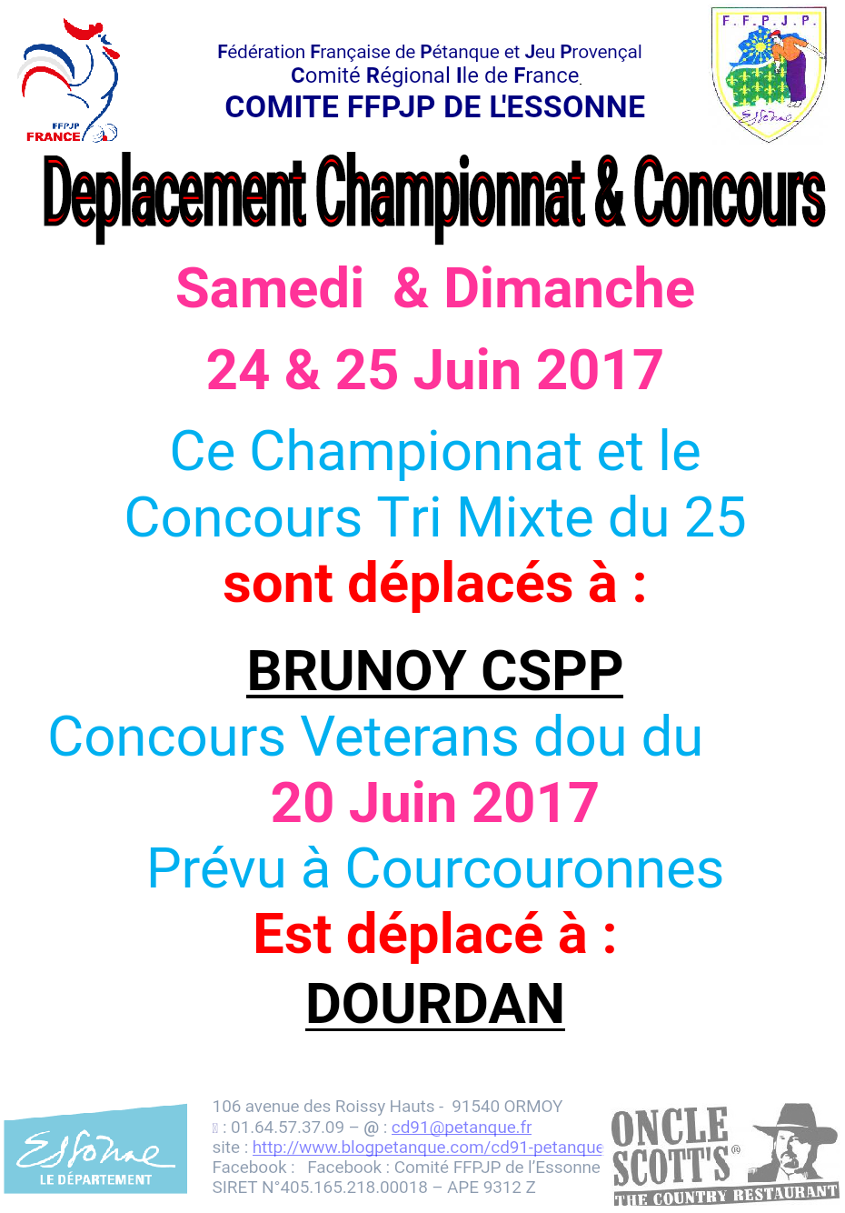 Changements dans le calendrier essonnien Changements dans le calendrier essonnien