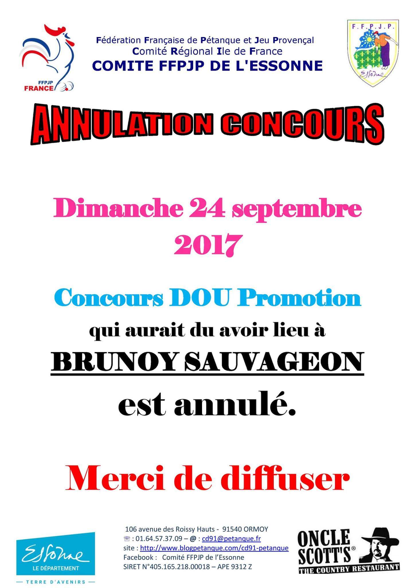 Modifications du calendrier
