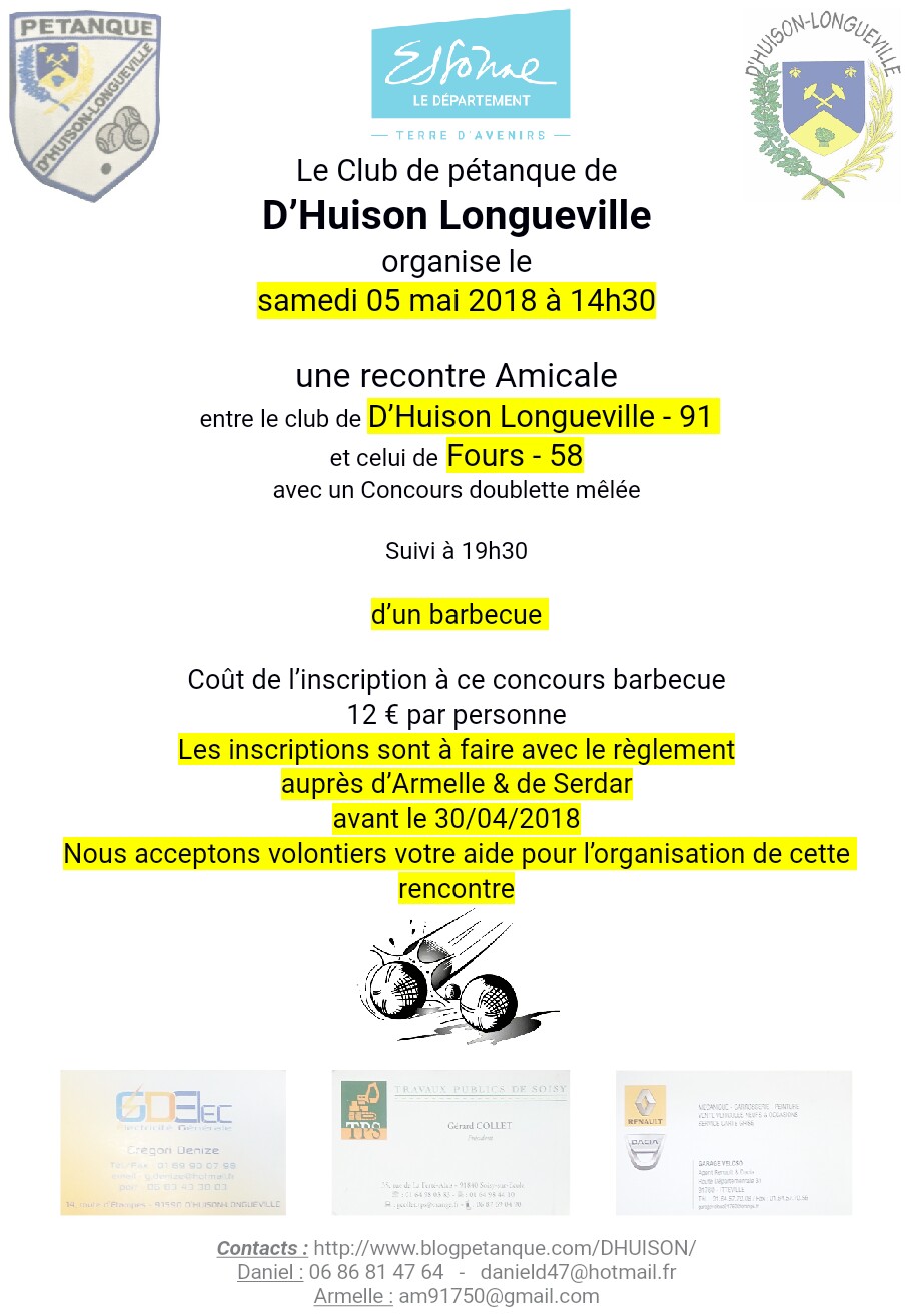 Rencontre amicale Fours - D'Huison Rencontre amicale Fours - D'Huison