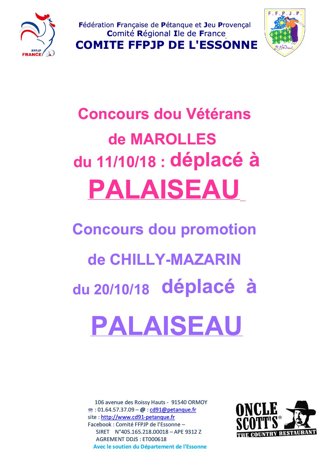 Modifications dans le calendrier essonien
