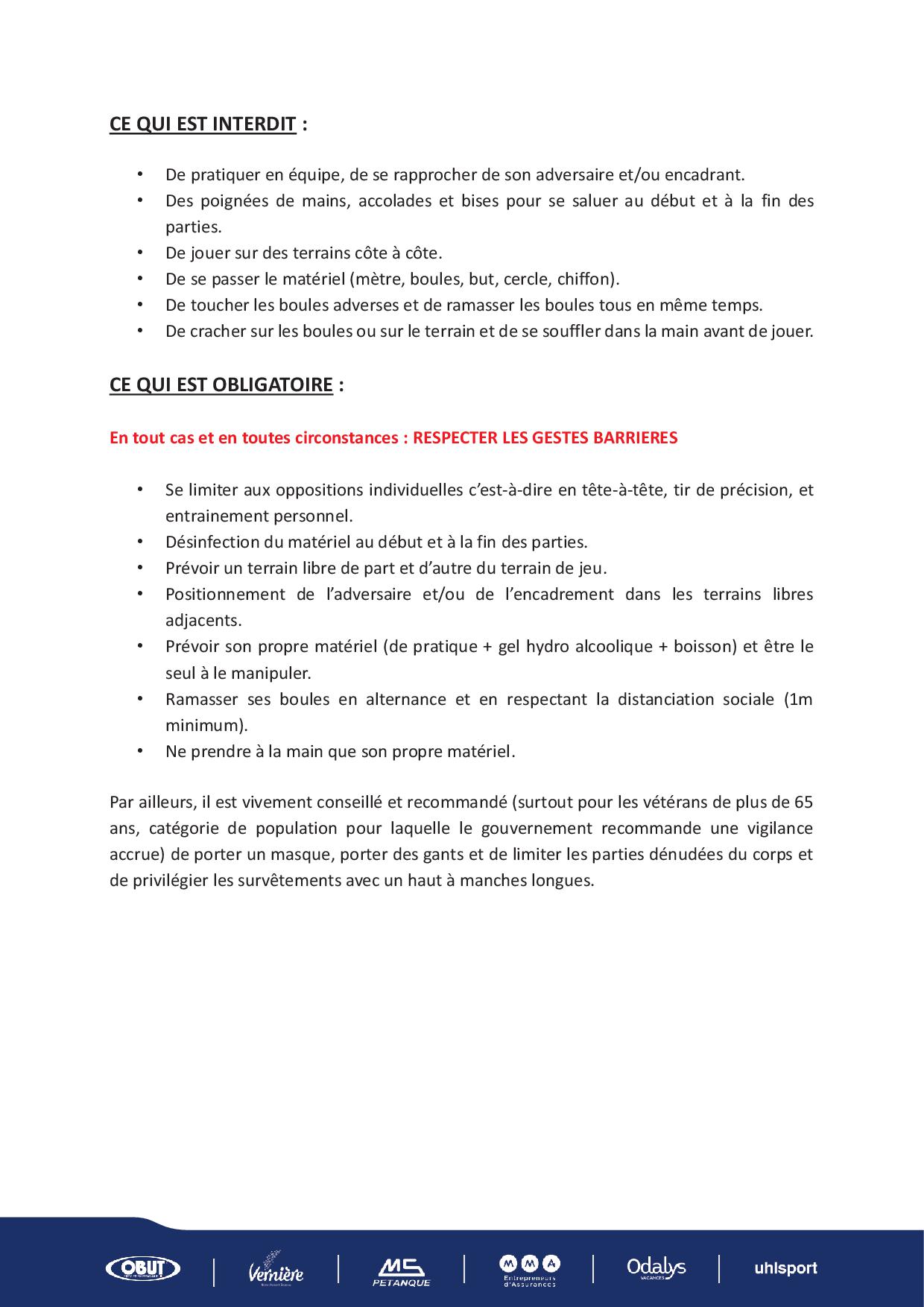 Recommandations COVID 19