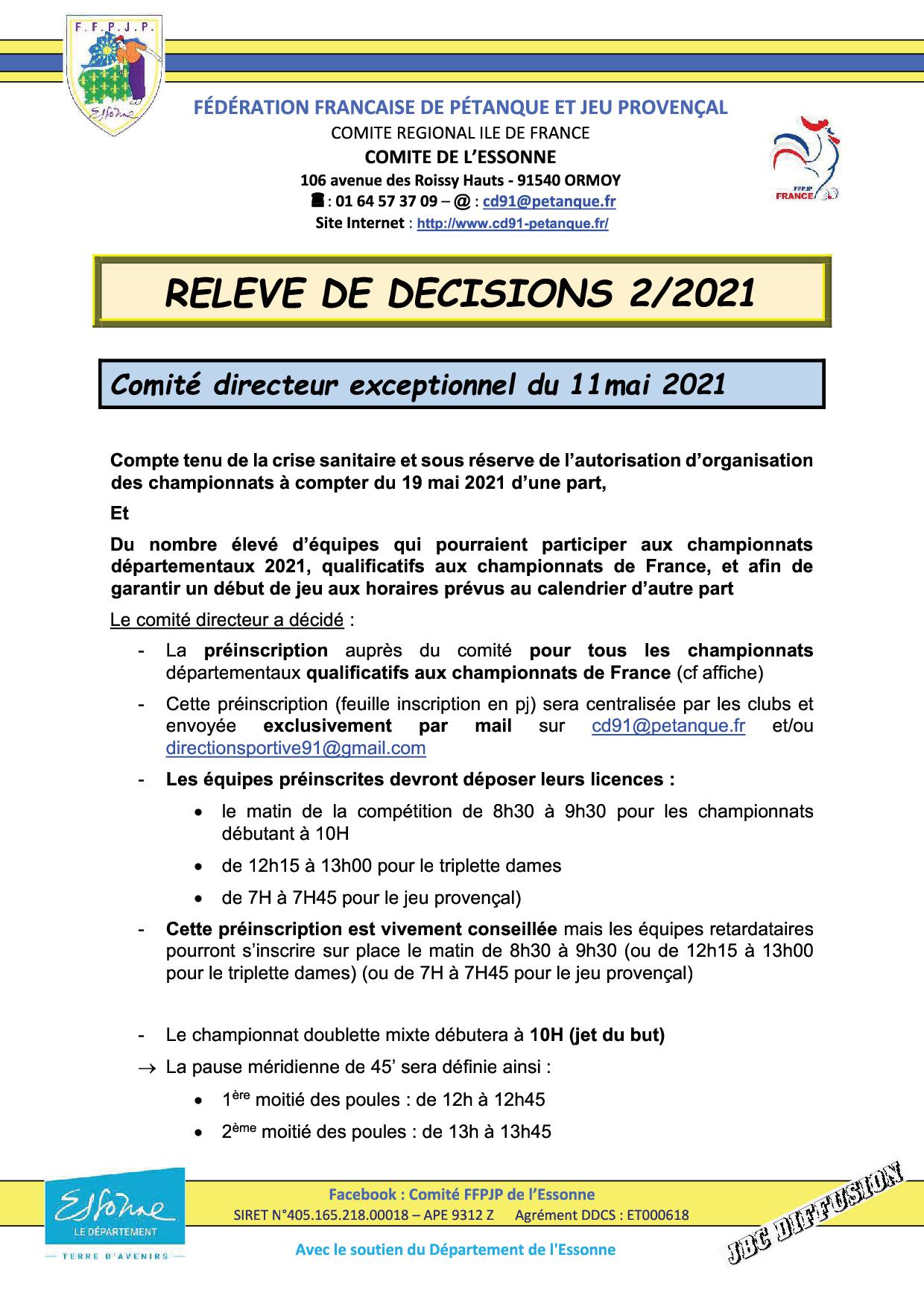 Modalités d'inscription aux championnats Modalités d'inscription aux championnats