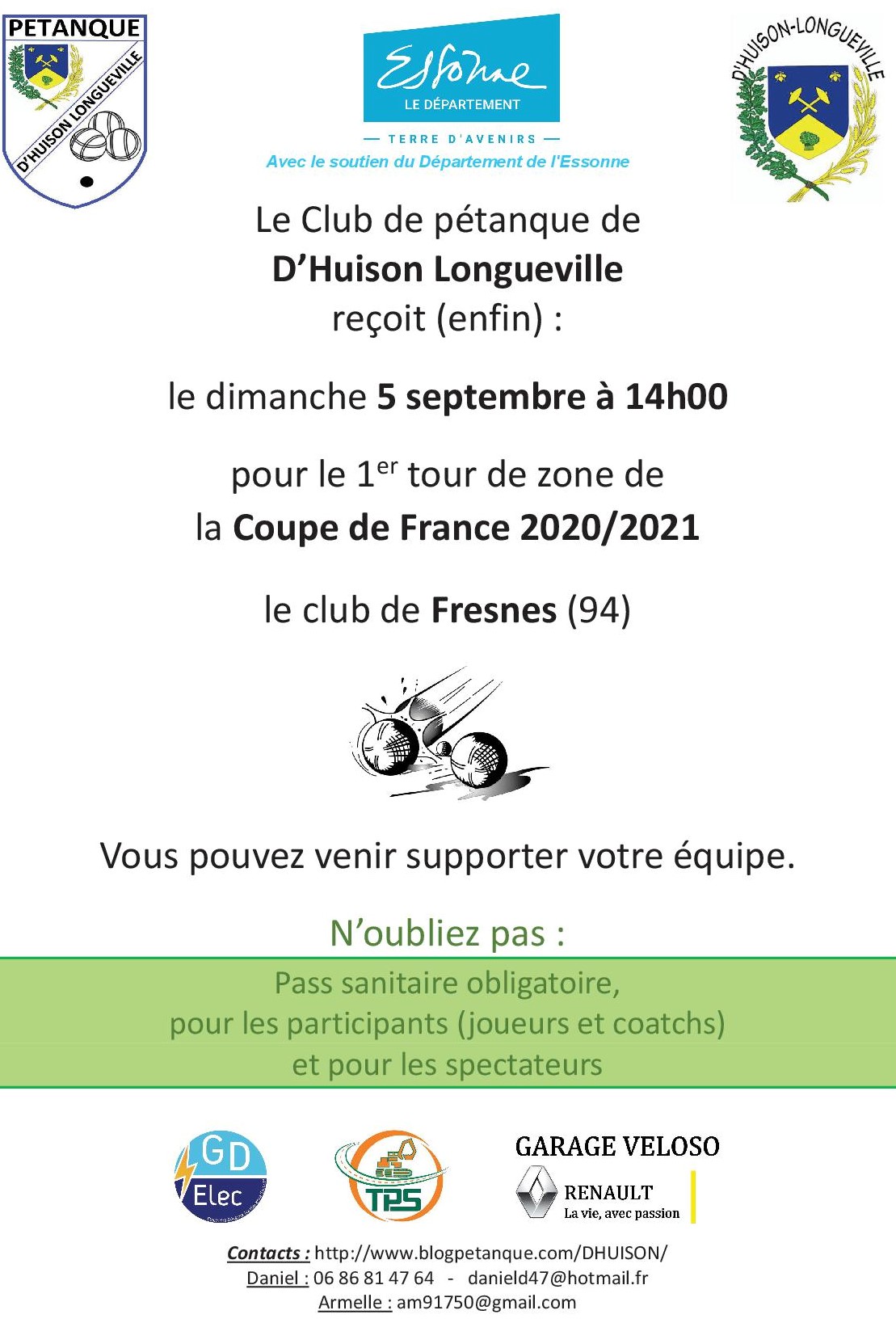 Dimanche 5 septembre : coupe de France