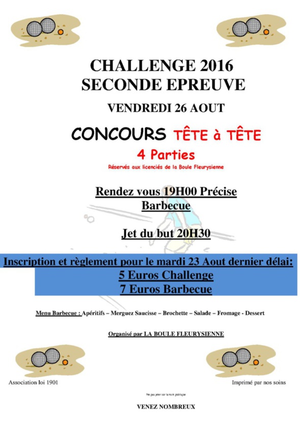 affiche challenge 2ème épreuve affiche challenge 2ème épreuve