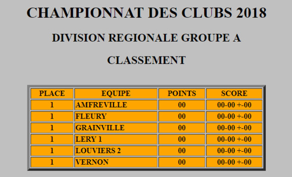 Calendrier CRC 2018