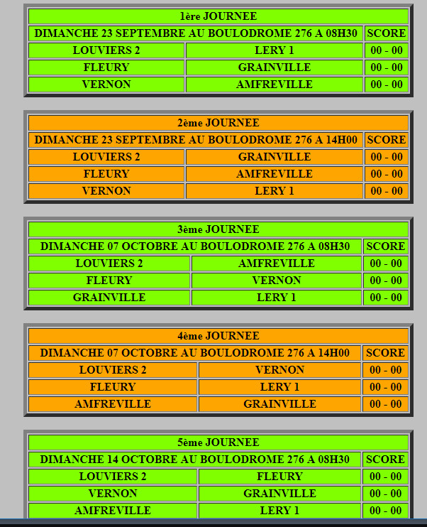 Calendrier CRC 2018