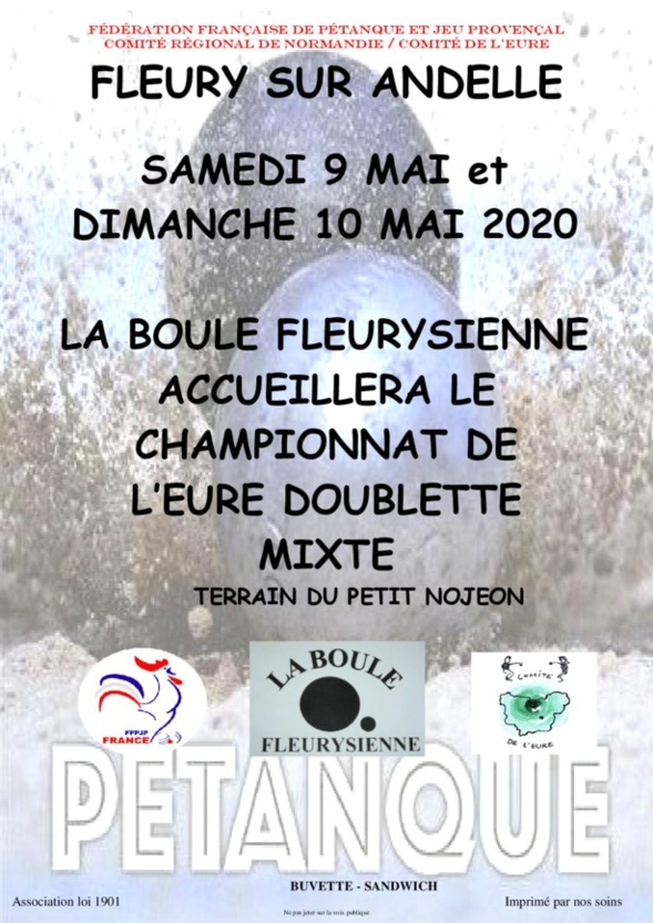 Championnat de l'eure mixte 9 et 10 mai 2020