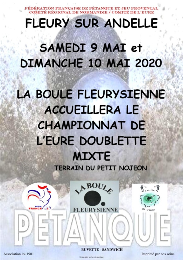 Championnat de l'eure mixte 9 et 10 mai 2020 Championnat de l'eure mixte 9 et 10 mai 2020