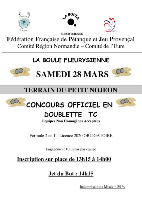 Concours Officiel 28 mars à Fleury Concours Officiel 28 mars à Fleury