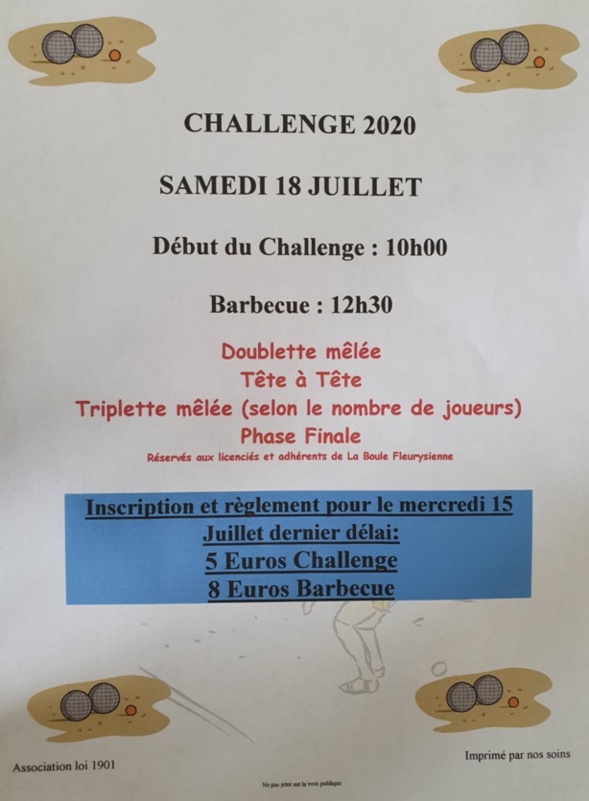 Affiche challenges 2020 Affiche challenges 2020
