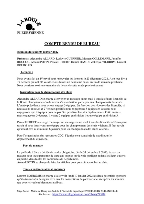 Compte rendu AG 2021 Compte rendu AG 2021