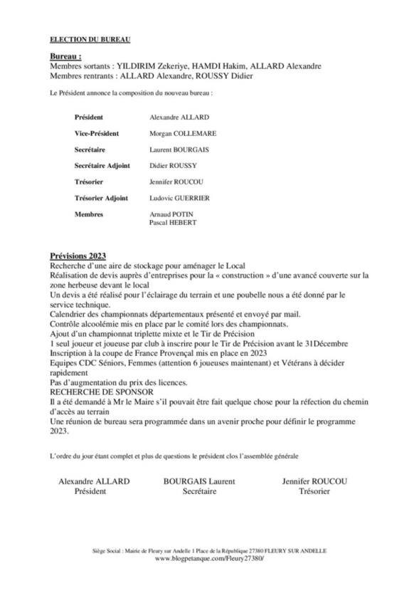 Compte rendu de l'AG 2022 Compte rendu de l'AG 2022