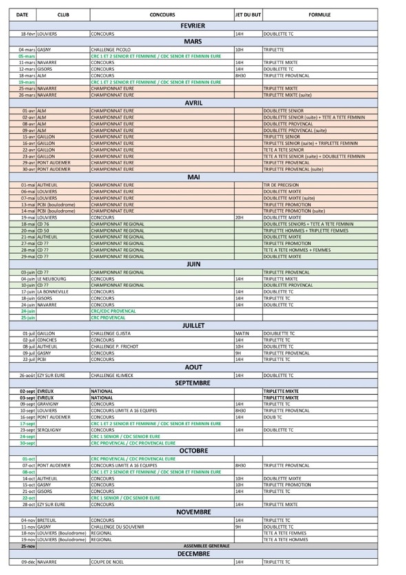Calendrier CD 27 Calendrier CD 27