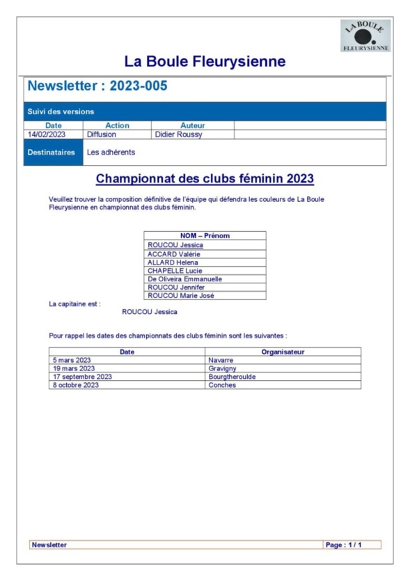 Info compétition 2023 Info compétition 2023