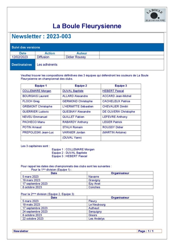 Info compétition 2023 Info compétition 2023