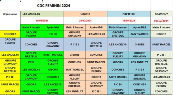 Calendrier CDC 2024