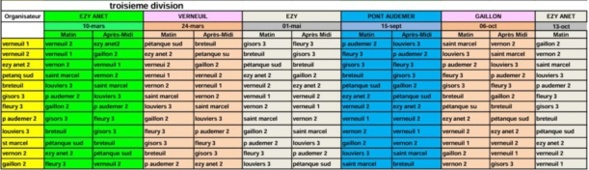 Calendrier CDC 2024