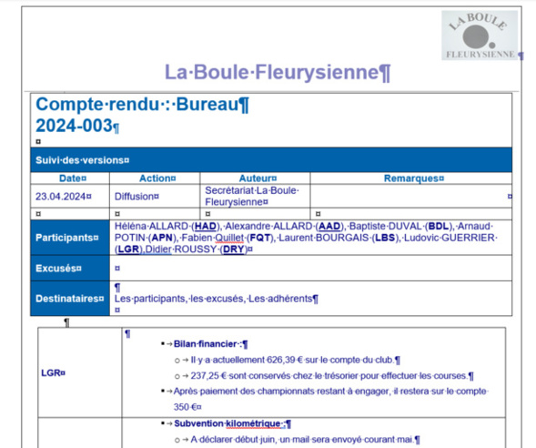 Réunion du bureau du 23 avril 2024 Réunion du bureau du 23 avril 2024