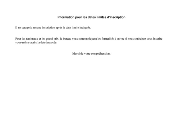 Inscription des Concours Inscription des Concours