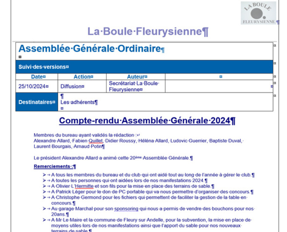 Compte-rendu Assemblée générale 2024 Compte-rendu Assemblée générale 2024