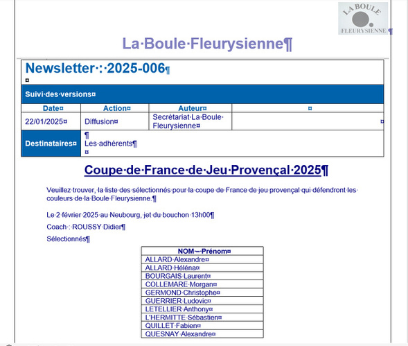 Sélection Coupe de France Provençal Sélection Coupe de France Provençal