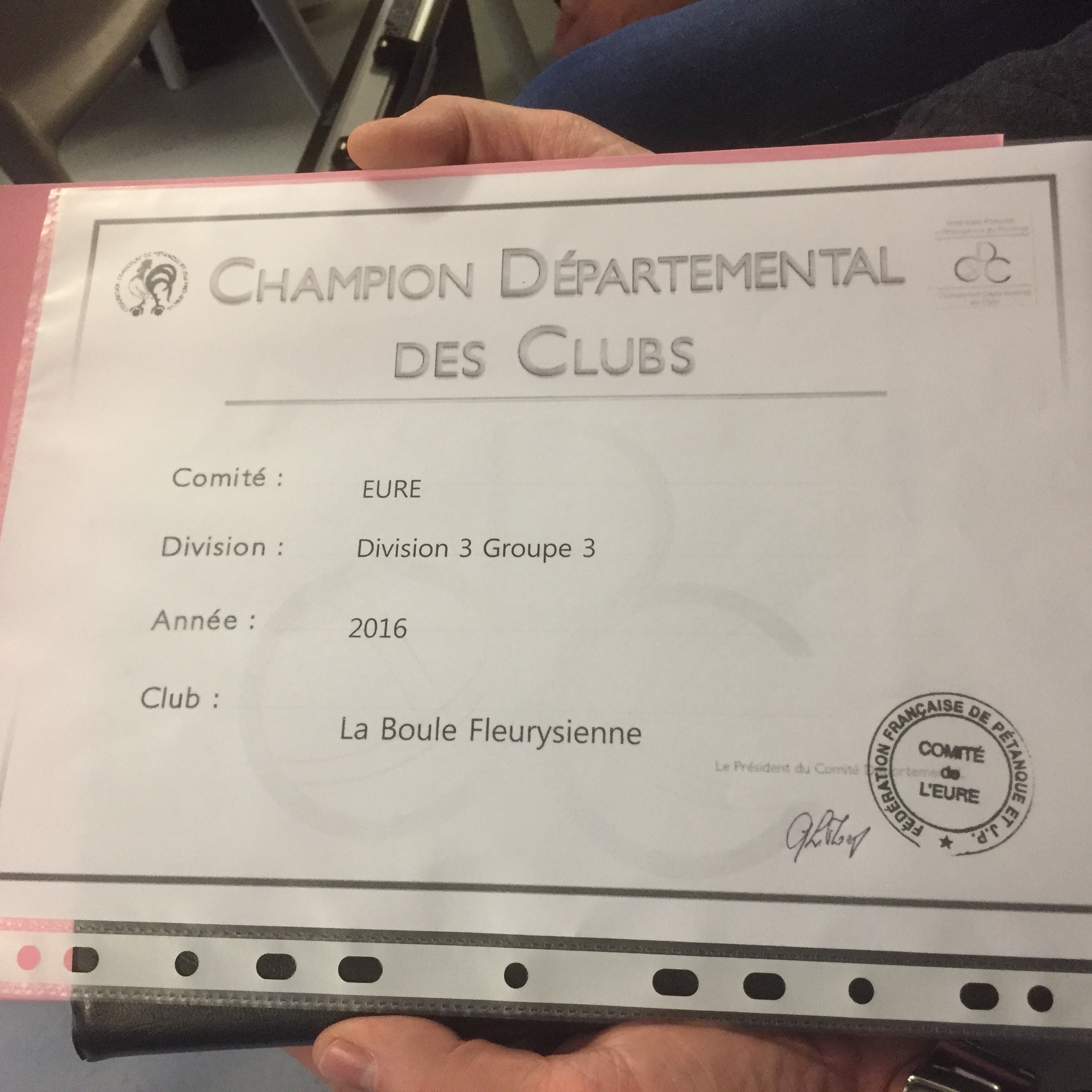 Cdc 2016 champion de division 3 départemental Cdc 2016 champion de division 3 départemental