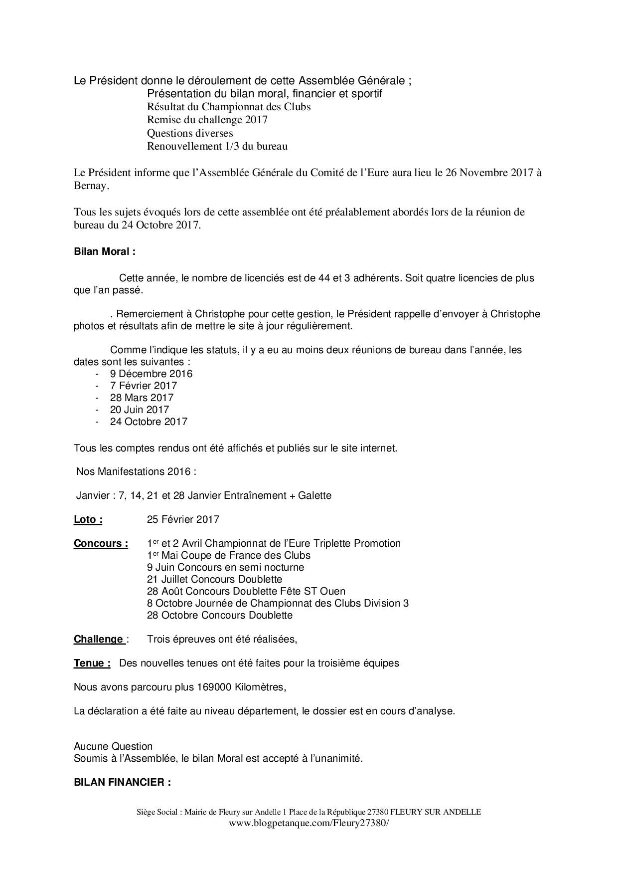 Compte rendu AG 2017 Compte rendu AG 2017