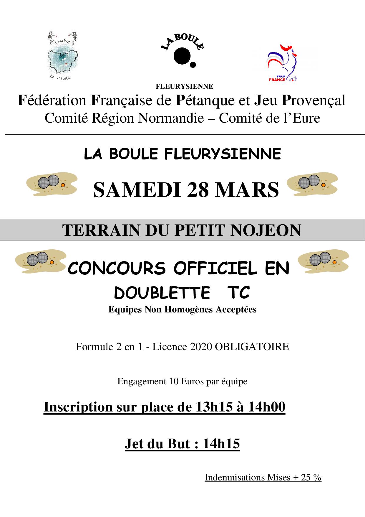 Concours Officiel 28 mars à Fleury Concours Officiel 28 mars à Fleury