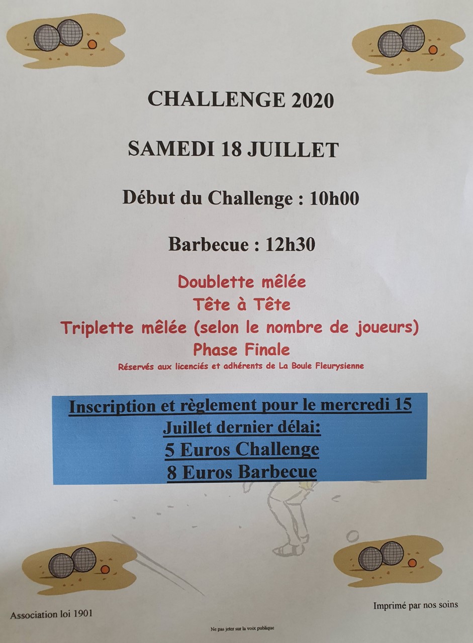 Affiche challenges 2020 Affiche challenges 2020