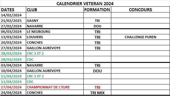Calendrier vétérans 2024 Calendrier vétérans 2024