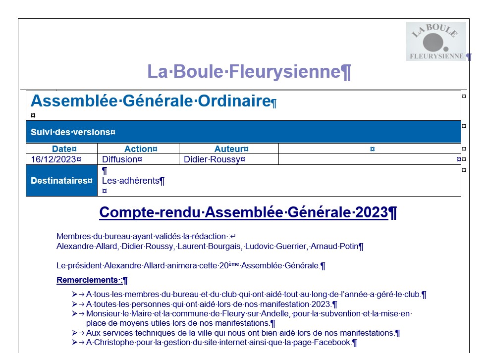 Compte-rendu Assemblée Générale 2023 Compte-rendu Assemblée Générale 2023