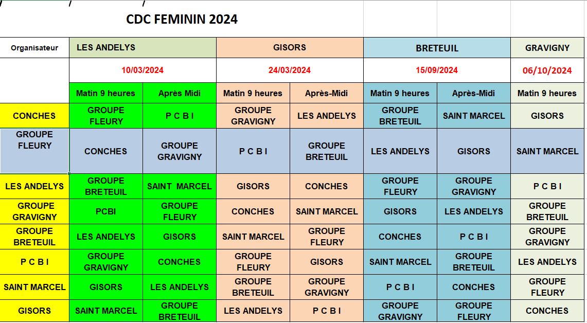 Calendrier CDC 2024