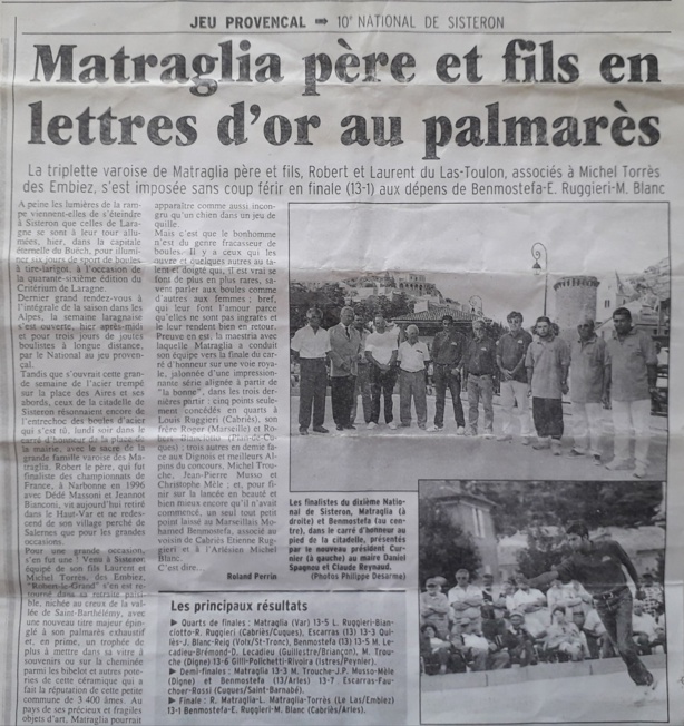Robert Matraglia, l’indomptable ! Robert Matraglia, l’indomptable !