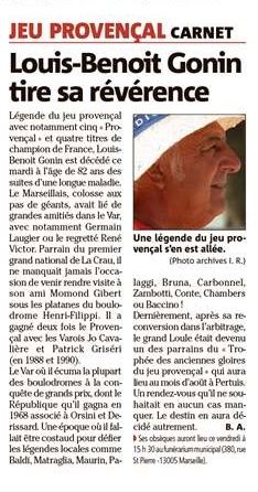 Trophée des  Anciennes Gloires du Jeu Provençal les 16 & 17 Août - PERTUIS