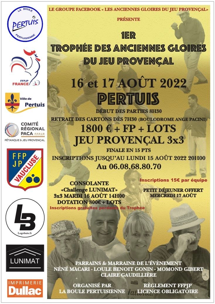 Notre ami Loule Benoit-Gonin parrain de cet événement, disparu récemment, nous manquera cruellement. Un vibrant hommage lui sera rendu. Notre ami Loule Benoit-Gonin parrain de cet événement, disparu récemment, nous manquera cruellement. Un vibrant hommage lui sera rendu.