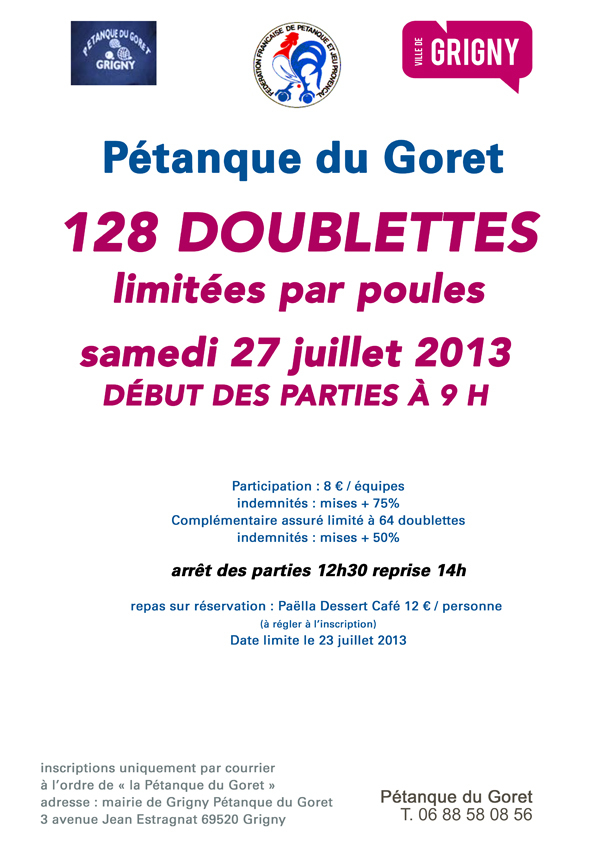Concours 128 doublettes 2013
