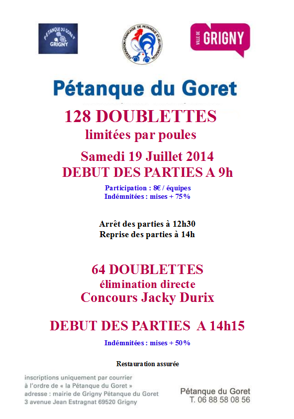 Concours officiels 19 Juillet 2014