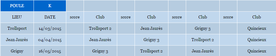 Championnat des Club - 4ème division - Grigny 3