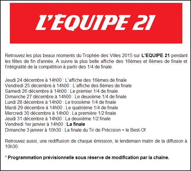 Equipe 21 pour les fêtes de fin d années